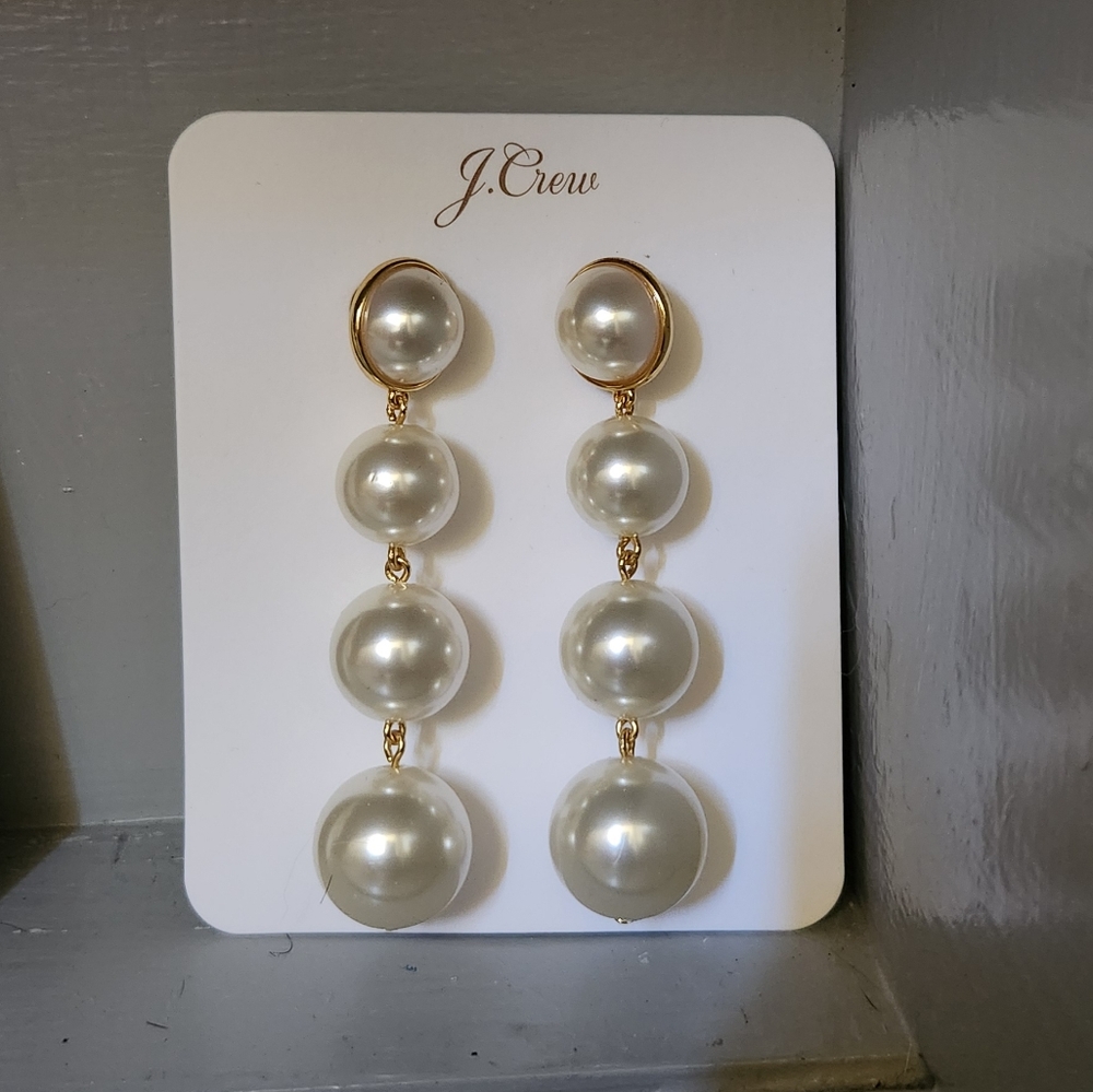 Jcrew Earrings Drop Down Pearl